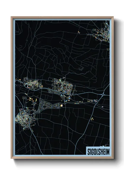Une affiche de carte sur Sigolsheim
