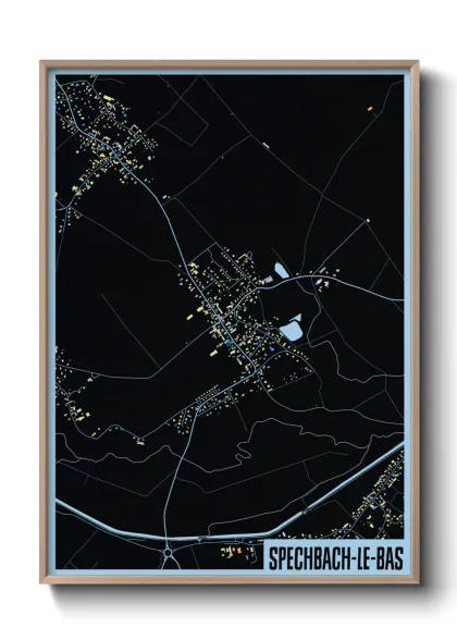 Une affiche de carte sur Spechbach-le-Bas