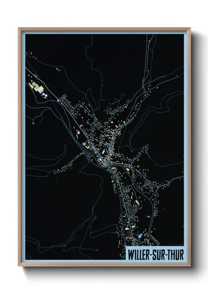 Une affiche de carte sur Willer-sur-Thur