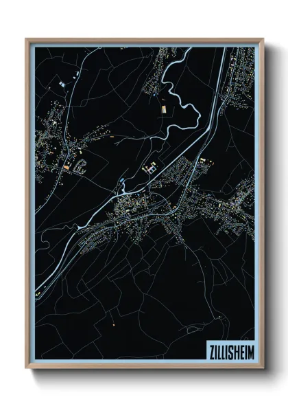 Une affiche de carte sur Zillisheim