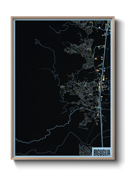 Une affiche de carte sur Biguglia