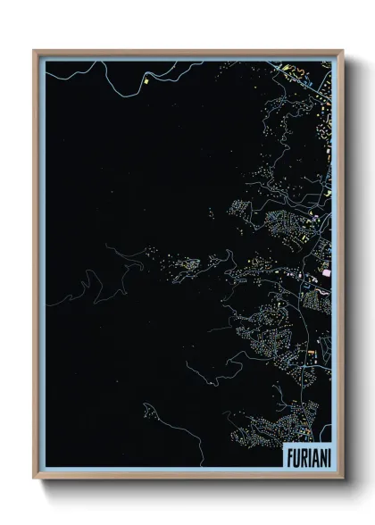 Une affiche de carte sur Furiani