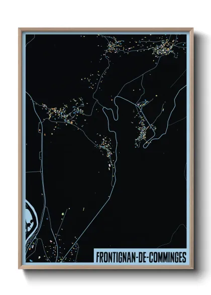 Une affiche de carte sur Frontignan-de-Comminges