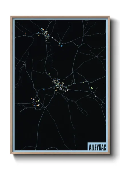 Une affiche de carte sur Alleyrac