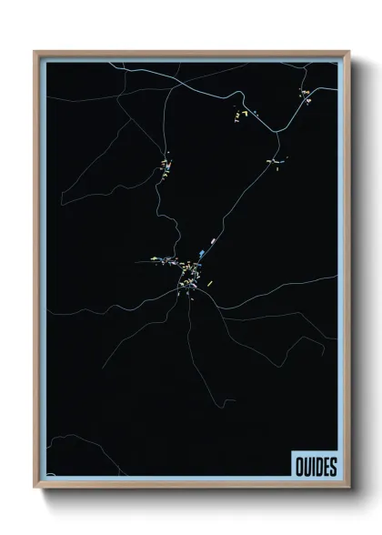 Une affiche de carte sur Ouides