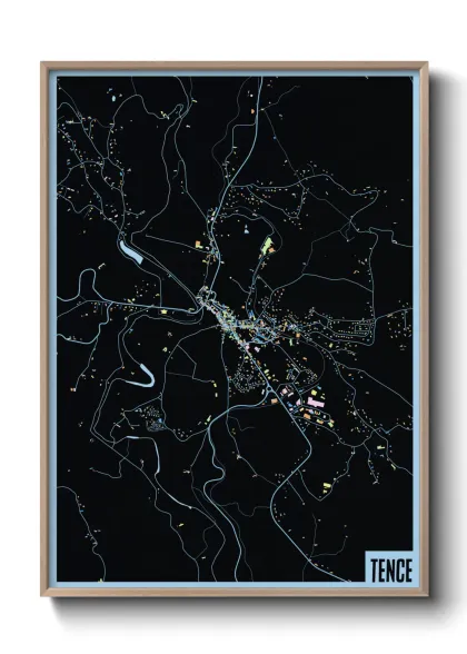 Une affiche de carte sur Tence