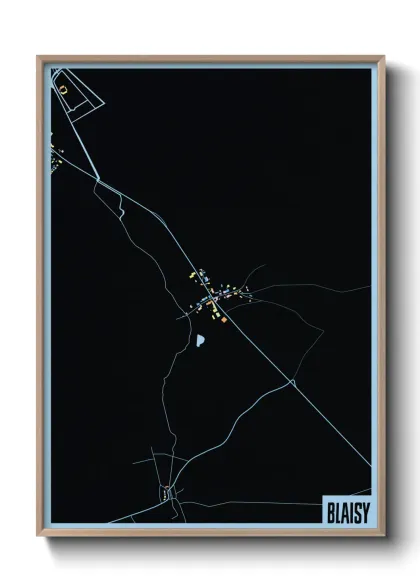 Une affiche de carte sur Blaisy