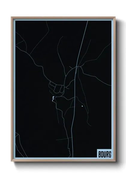 Une affiche de carte sur Bourg