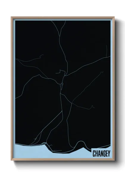Une affiche de carte sur Changey