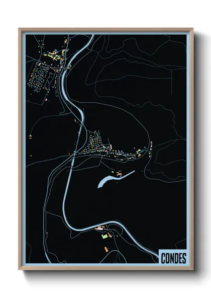 Une affiche de carte sur Condes