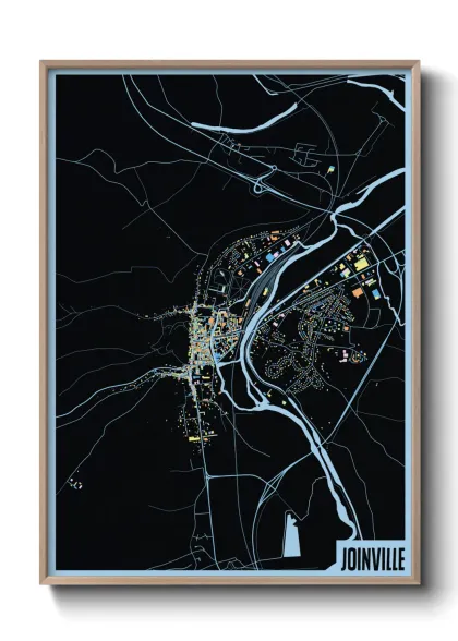 Une affiche de carte sur Joinville