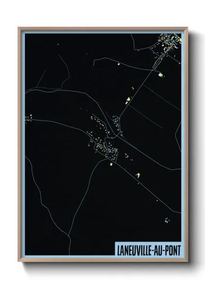 Une affiche de carte sur Laneuville-au-Pont