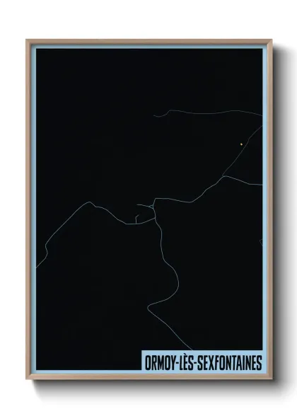Une affiche de carte sur Ormoy-lès-Sexfontaines