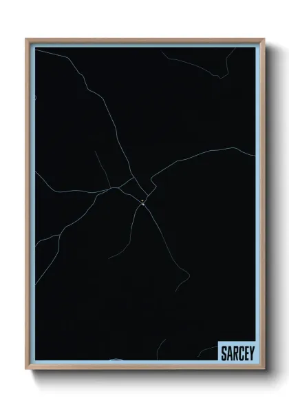 Une affiche de carte sur Sarcey