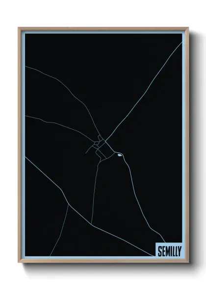 Une affiche de carte sur Semilly