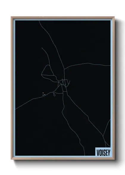 Une affiche de carte sur Voisey
