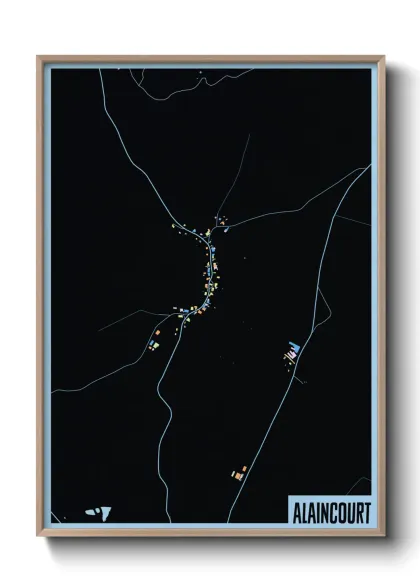 Une affiche de carte sur Alaincourt