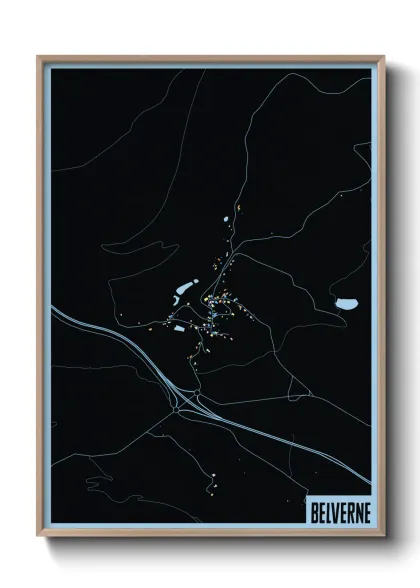 Une affiche de carte sur Belverne