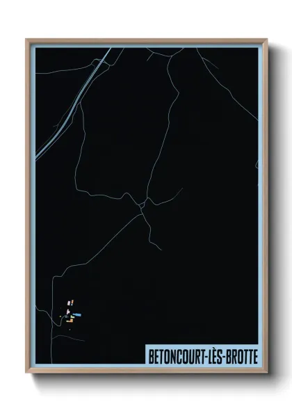 Une affiche de carte sur Betoncourt-lès-Brotte