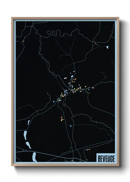 Une affiche de carte sur Beveuge