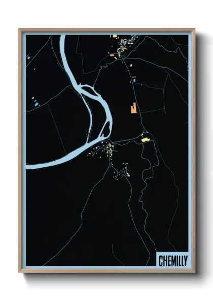 Une affiche de carte sur Chemilly