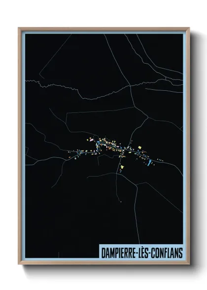 Une affiche de carte sur Dampierre-lès-Conflans