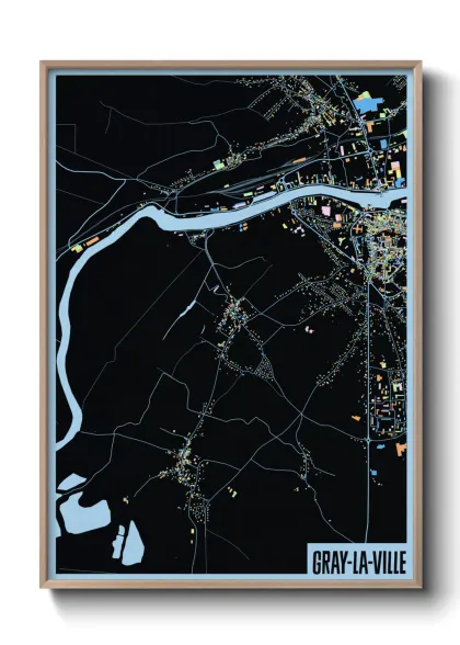 Une affiche de carte sur Gray-la-Ville