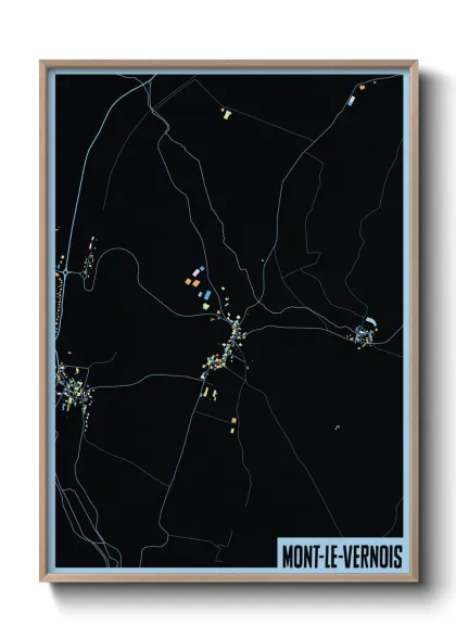 Une affiche de carte sur Mont-le-Vernois