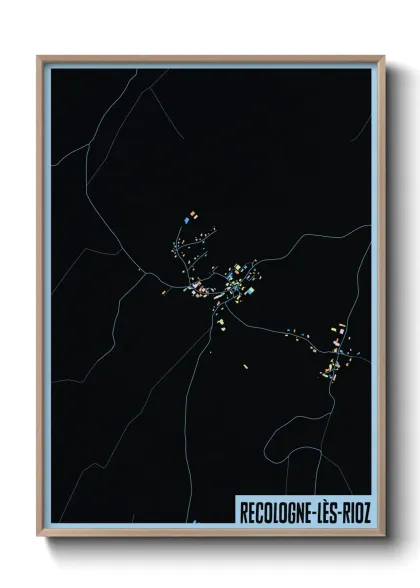 Une affiche de carte sur Recologne-lès-Rioz