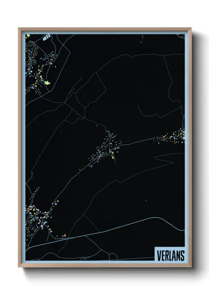 Une affiche de carte sur Verlans