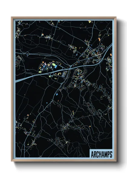 Une affiche de carte sur Archamps