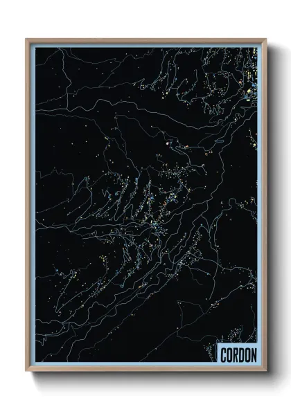 Une affiche de carte sur Cordon