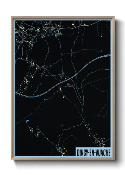 Une affiche de carte sur Dingy-en-Vuache