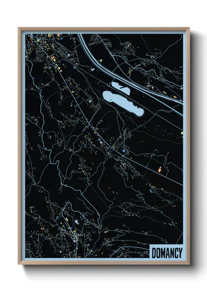 Une affiche de carte sur Domancy