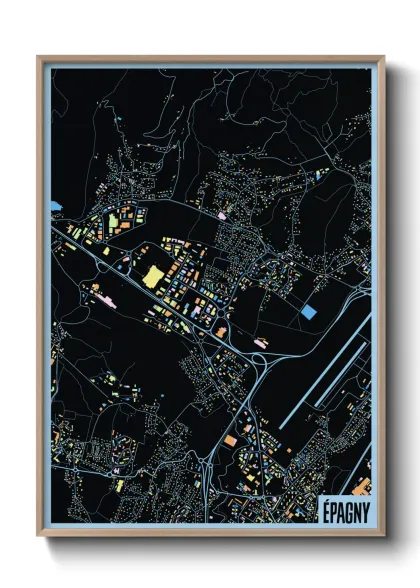 Une affiche de carte sur Épagny