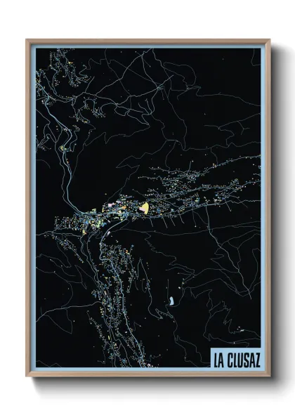 Une affiche de carte sur La Clusaz