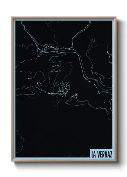 Une affiche de carte sur La Vernaz