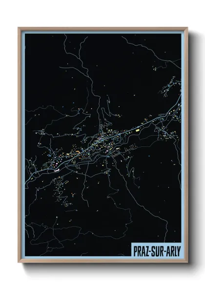 Une affiche de carte sur Praz-sur-Arly