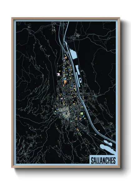Une affiche de carte sur Sallanches