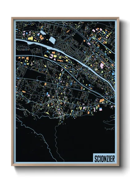 Une affiche de carte sur Scionzier