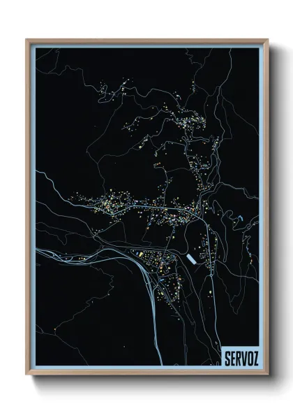 Une affiche de carte sur Servoz