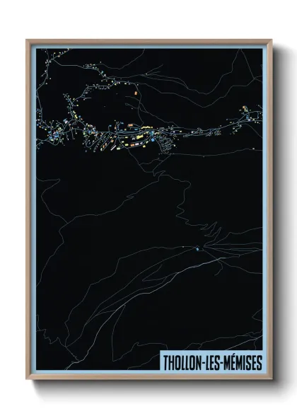 Une affiche de carte sur Thollon-les-Mémises