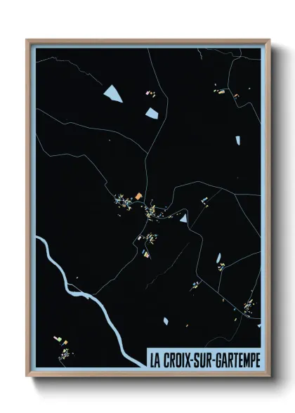 Une affiche de carte sur La Croix-sur-Gartempe