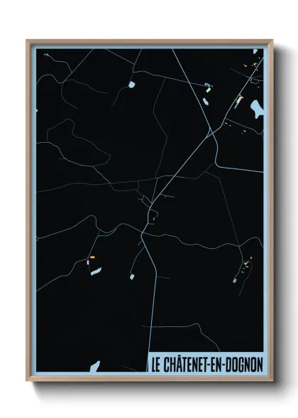 Une affiche de carte sur Le Châtenet-en-Dognon