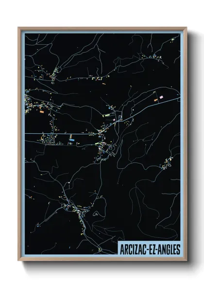 Une affiche de carte sur Arcizac-ez-Angles