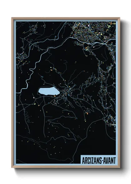 Une affiche de carte sur Arcizans-Avant