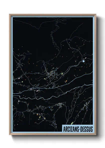 Une affiche de carte sur Arcizans-Dessus