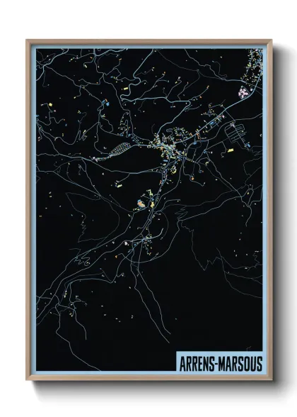 Une affiche de carte sur Arrens-Marsous