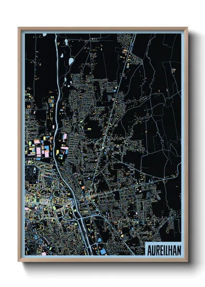 Une affiche de carte sur Aureilhan