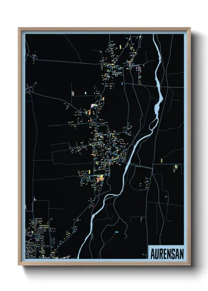 Une affiche de carte sur Aurensan